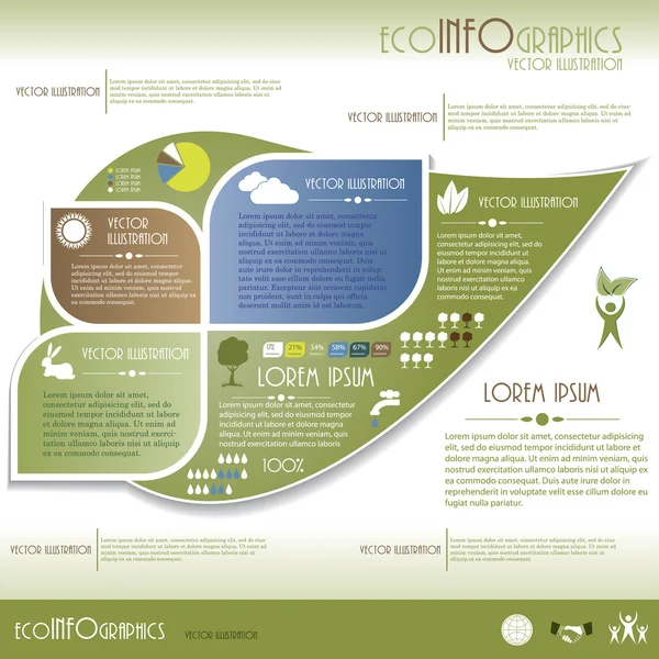 Infográficos de Ecologia Moderna. Modelo de design. Vector illustrati — Vetor de Stock