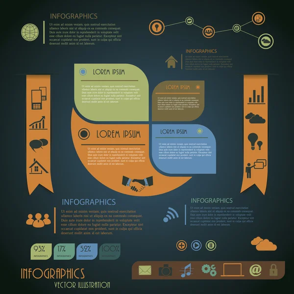 Infográficos. Modelo de design. Ilustração vetorial — Vetor de Stock