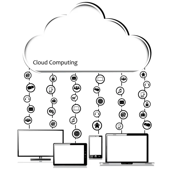 Concepto de computación en nube vectorial — Archivo Imágenes Vectoriales