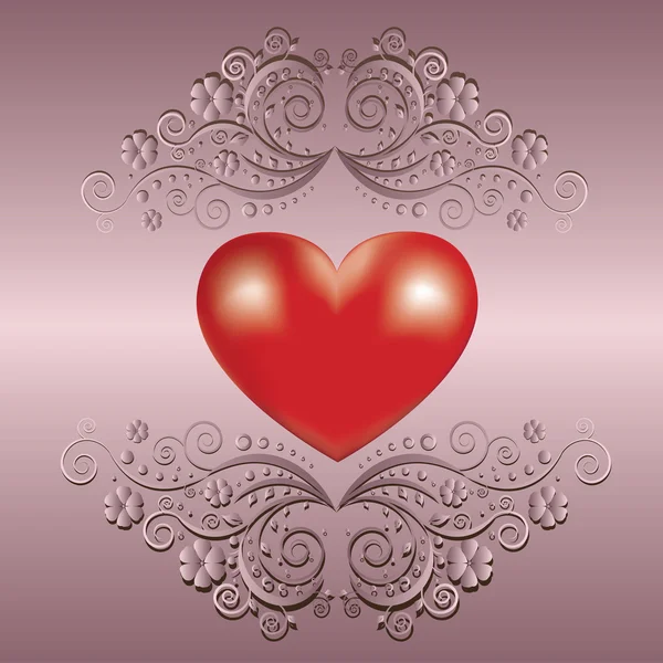 Valentine's day greeting card with heart — Stock Vector