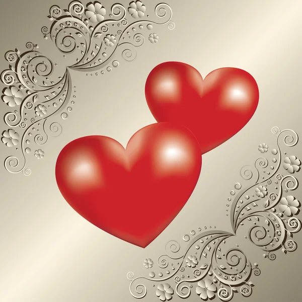 Dia dos Namorados cartão de saudação com corações — Vetor de Stock