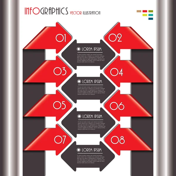 Infographics template with letters and numbers. Vector illustrat — Stock Vector