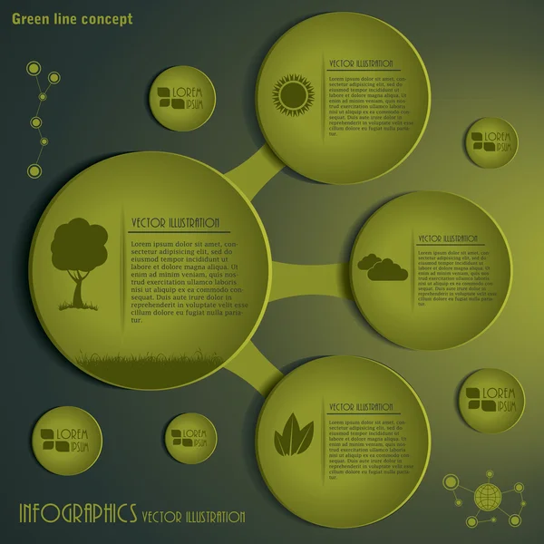 Modern Infographics template. Green concept design. Vector illus — Stock Vector