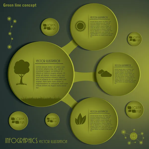 Modern infographics şablonu. Yeşil konsept tasarımı. vektör illus
