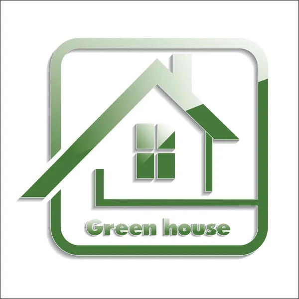 Green house icon. Vector illustration — Stock Vector