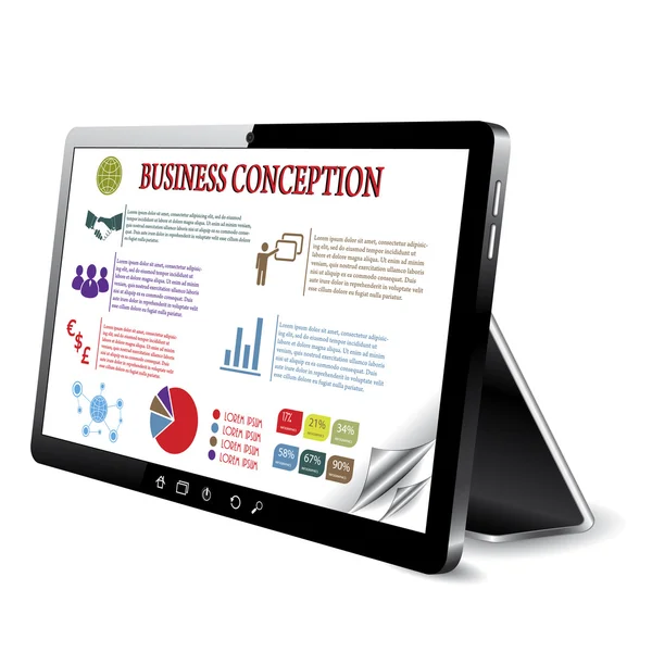 Business conception on the tablet computer screen. Vector illust — Stock Vector