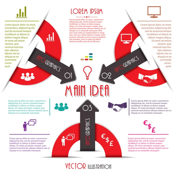 Moderne Infografik-Vorlage. Business-Design. Vektorillustrationen — Stockvektor