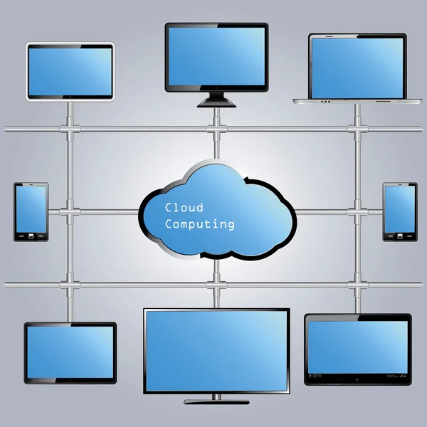 Concepto de computación en nube — Vector de stock