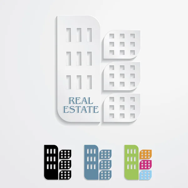 Ikon modern untuk desain bisnis real estate. Vector illustrati - Stok Vektor