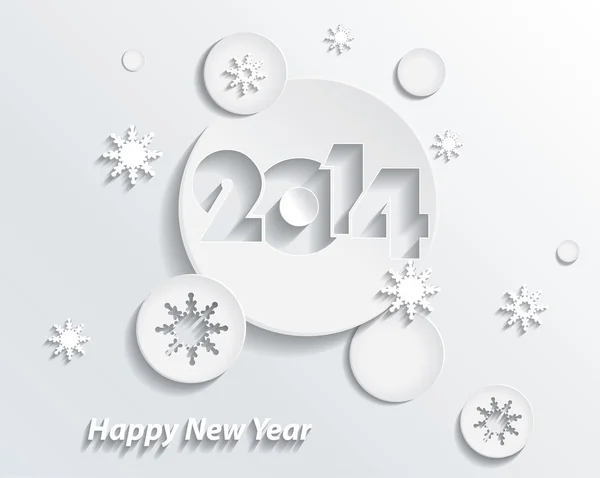 Mutlu yeni yıl 2014 yaratıcı tebrik kartı tasarımı — Stok Vektör