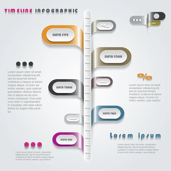 Modern zaman çizelgesi infographics tasarım. vektör çizim — Stok Vektör