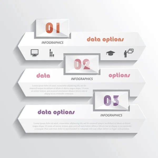 Diseño moderno de infografías con números. Ilustración vectorial — Vector de stock