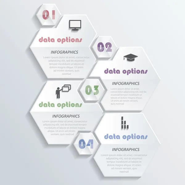 Design infografico moderno con numeri. Illustrazione vettoriale — Vettoriale Stock