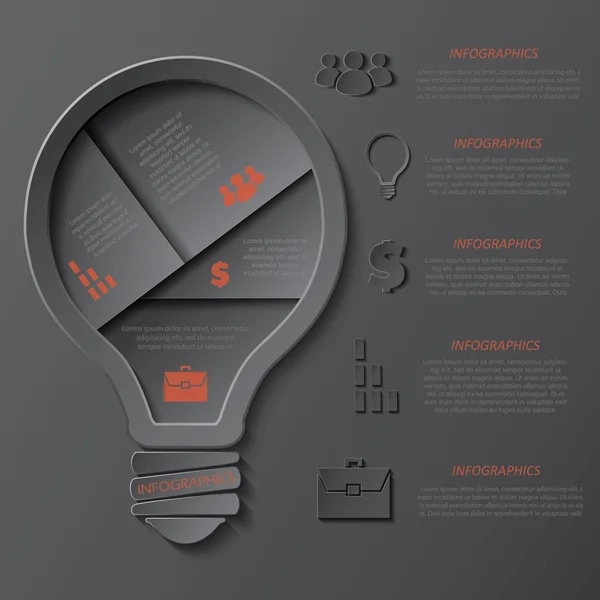 Modernes Design von Vorlagen-Infografiken mit Glühbirne für Ihr Busi — Stockvektor