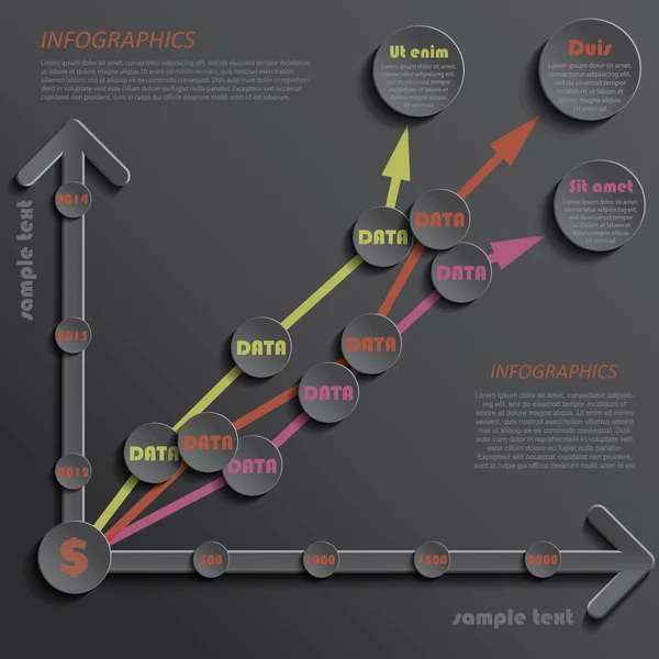 Infográficos de modelo modernos indicadores de apresentação de dados de design — Vetor de Stock