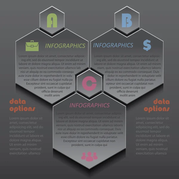 Modernes Design von Vorlagen-Infografiken für Geschäftspräsentation — Stockvektor