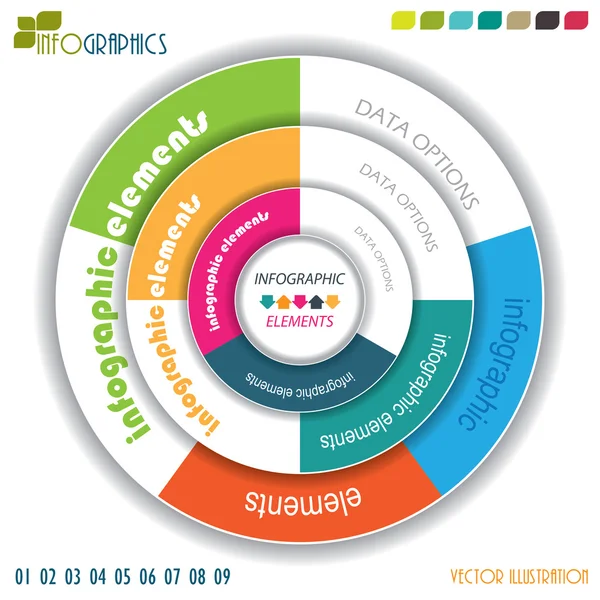 Plantilla de infografía vectorial moderna con círculo, diseño para su — Vector de stock