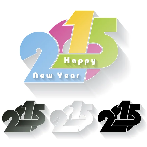 Happy new year 2015 creative greeting card design — Stock Vector