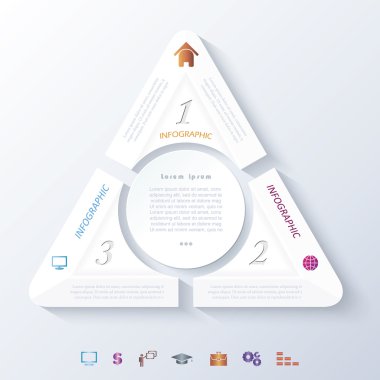 Infographic tasarım daire ve üç soyut. Vect