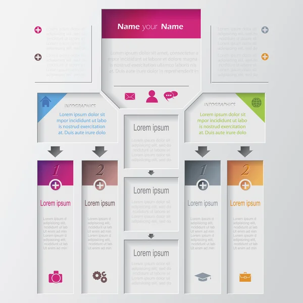 Vector multilevel infographic design template — Stock Vector