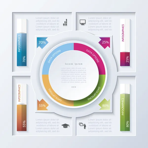 Infográfico de design vetorial abstrato (pode ser usado para sua web des — Vetor de Stock