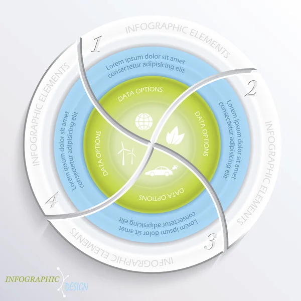 Infografica astratta del cerchio di progettazione vettoriale — Vettoriale Stock
