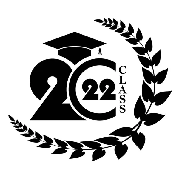 2022 Klass Med Graduation Cap Omslag Kort För 2022 Examen — Stock vektor