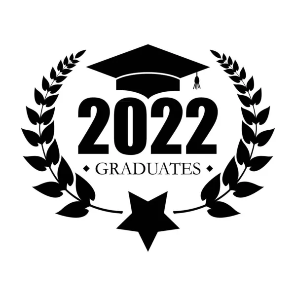 2022 Clase Con Casquillo Graduación Cubierta Tarjeta Para Graduación 2022 — Archivo Imágenes Vectoriales