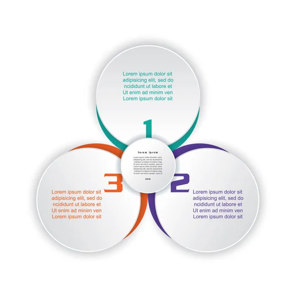 Cercles Options Étapes Segments Pour Tableau Information Concept Info Design — Image vectorielle