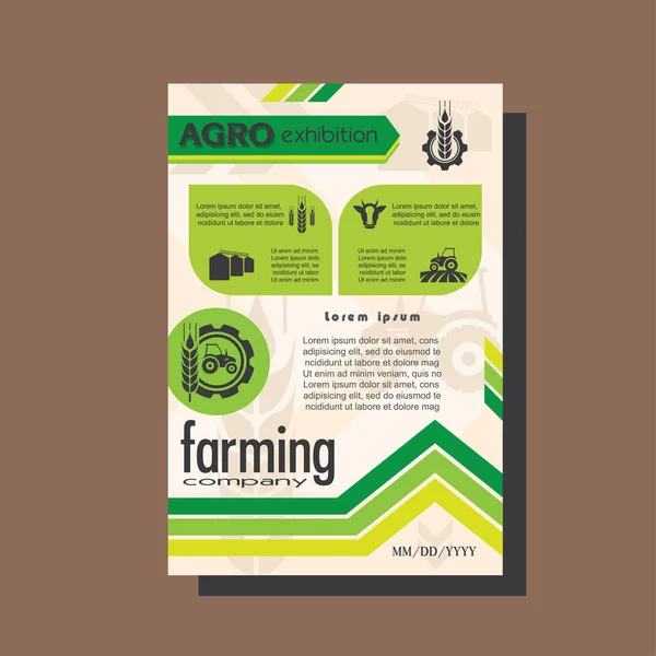 Modelo Projeto Brochura Agricultura Para Empresa Agrícola Agro Conferência Fórum — Vetor de Stock