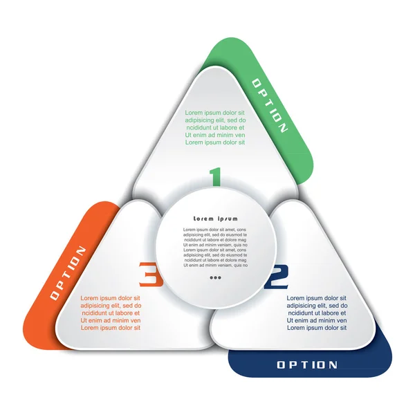 Segmenty Trojúhelník Koncepce Info Design Infographic Template — Stockový vektor