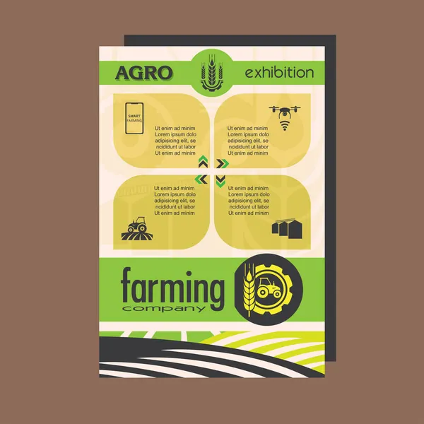 Plantilla Diseño Folleto Agrícola Para Empresa Agrícola Conferencia Agrícola Foro Vector de stock