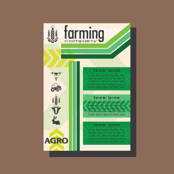 Plantilla Diseño Folleto Agricultura Creativa Para Empresa Agrícola Conferencia Agrícola — Archivo Imágenes Vectoriales