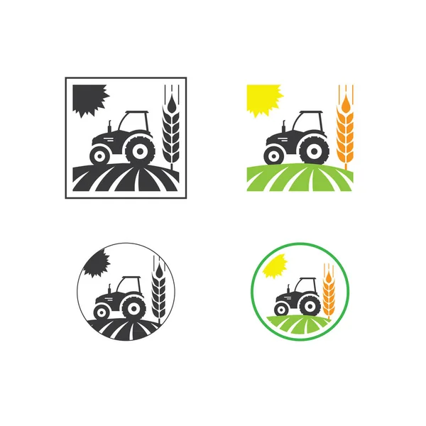 Ikonen Des Agrarunternehmens Gestalten Zeichen Oder Symbol Logo Design Für — Stockvektor