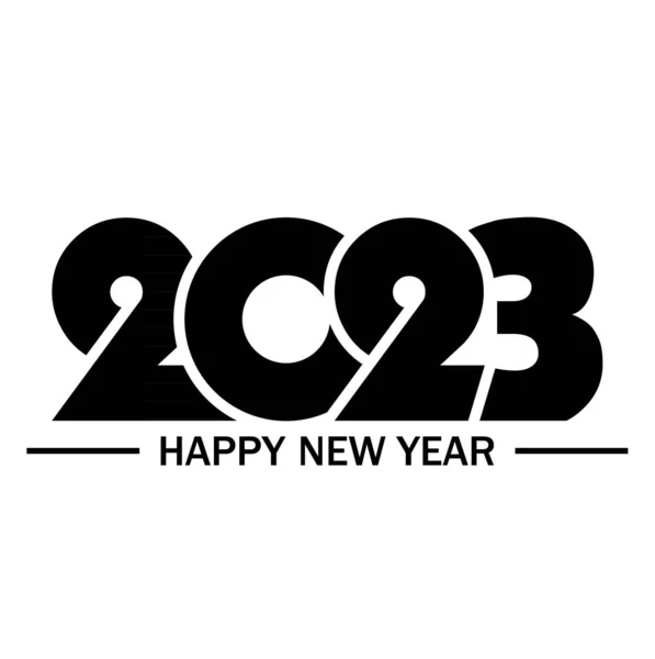 2023 Feliz Año Nuevo Negro Funda Tarjeta Para 2023 Diseño — Archivo Imágenes Vectoriales