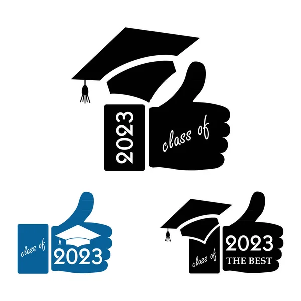 2023 Clase Con Como Cubierta Tarjeta Para Graduación 2023 Diseño — Archivo Imágenes Vectoriales