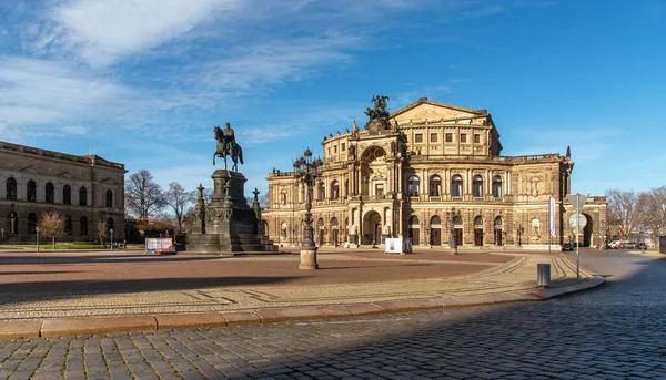 Drážďany Sasko Německo Pohled Operu Náměstí — Stock fotografie
