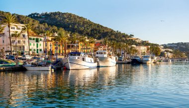 Mallorca, Port d'Andratx. View of the embankment and ships