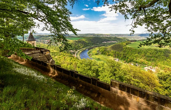 Knigstein Fortress Saxon Switzerland Germany View Fortress Wall — Stockfoto