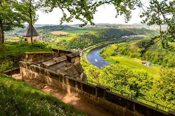 Knigstein Fortress Saxon Switzerland Germany View Fortress Wall — Stockfoto