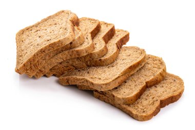 Whole grain bread for toast. Isolate on white background
