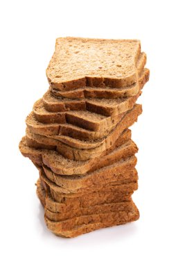 Whole grain bread for toast. Isolate on white background