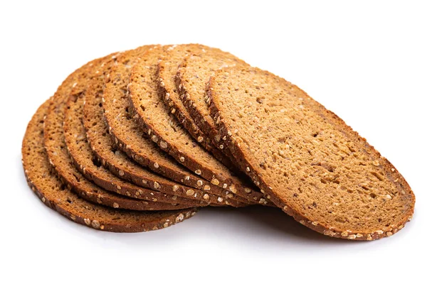 Whole Grain Bread Sliced Isolate White Background — Photo