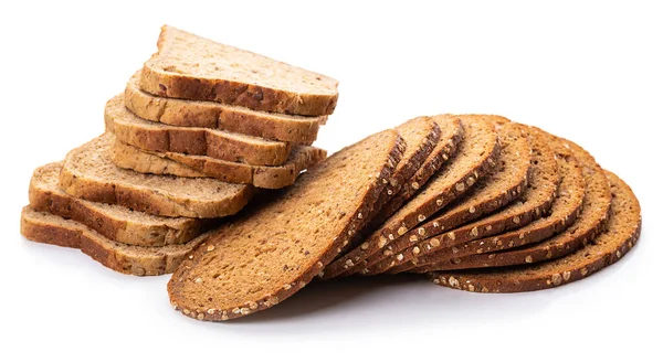 Whole Grain Bread Sliced Isolate White Background — Photo