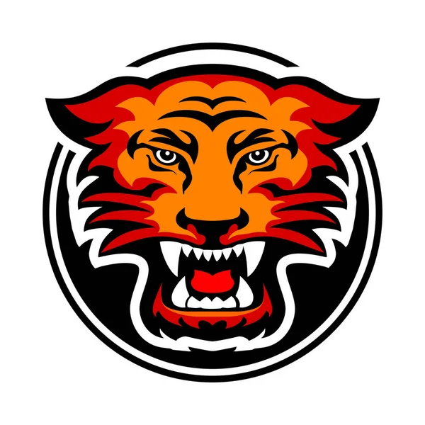 Logo Kepala Panther Marah Templat Seni Vektor Pada Latar Belakang - Stok Vektor