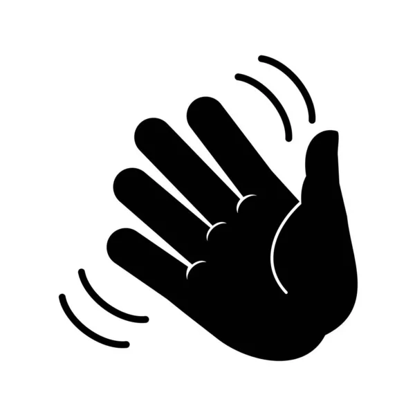 Handgebaar Icoon Hand Zwaaien Vectorsymbool Transparante Achtergrond — Stockvector