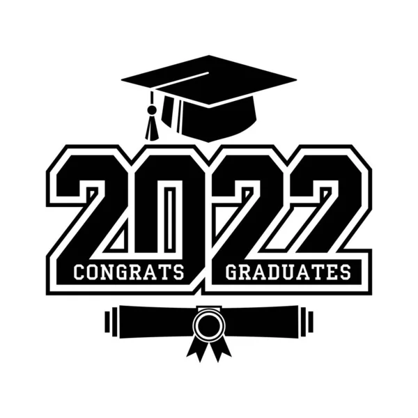 Lettering Class 2022 Greeting Invitation Card Text Graduation Design Congratulation — Stock Vector