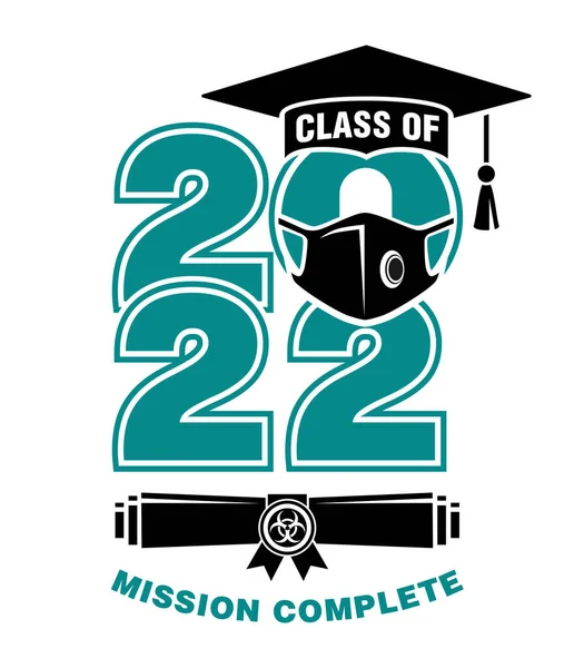 Schriftzug Class 2022 Mission Complete Zur Begrüßung Einladungskarte Text Für — Stockvektor