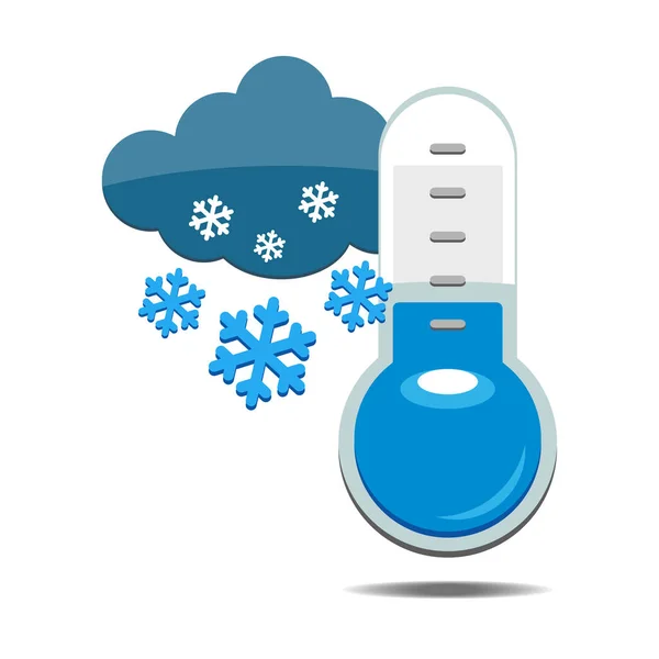 Thermometers Icon Low Temperature Signs Cold Weather Vector Transparent Background — 스톡 벡터