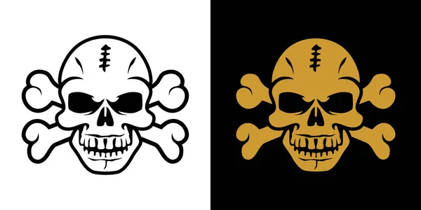 Scary Human Skull Crossbones Symbol Danger Abstract Vector Icon Transparent — Archivo Imágenes Vectoriales